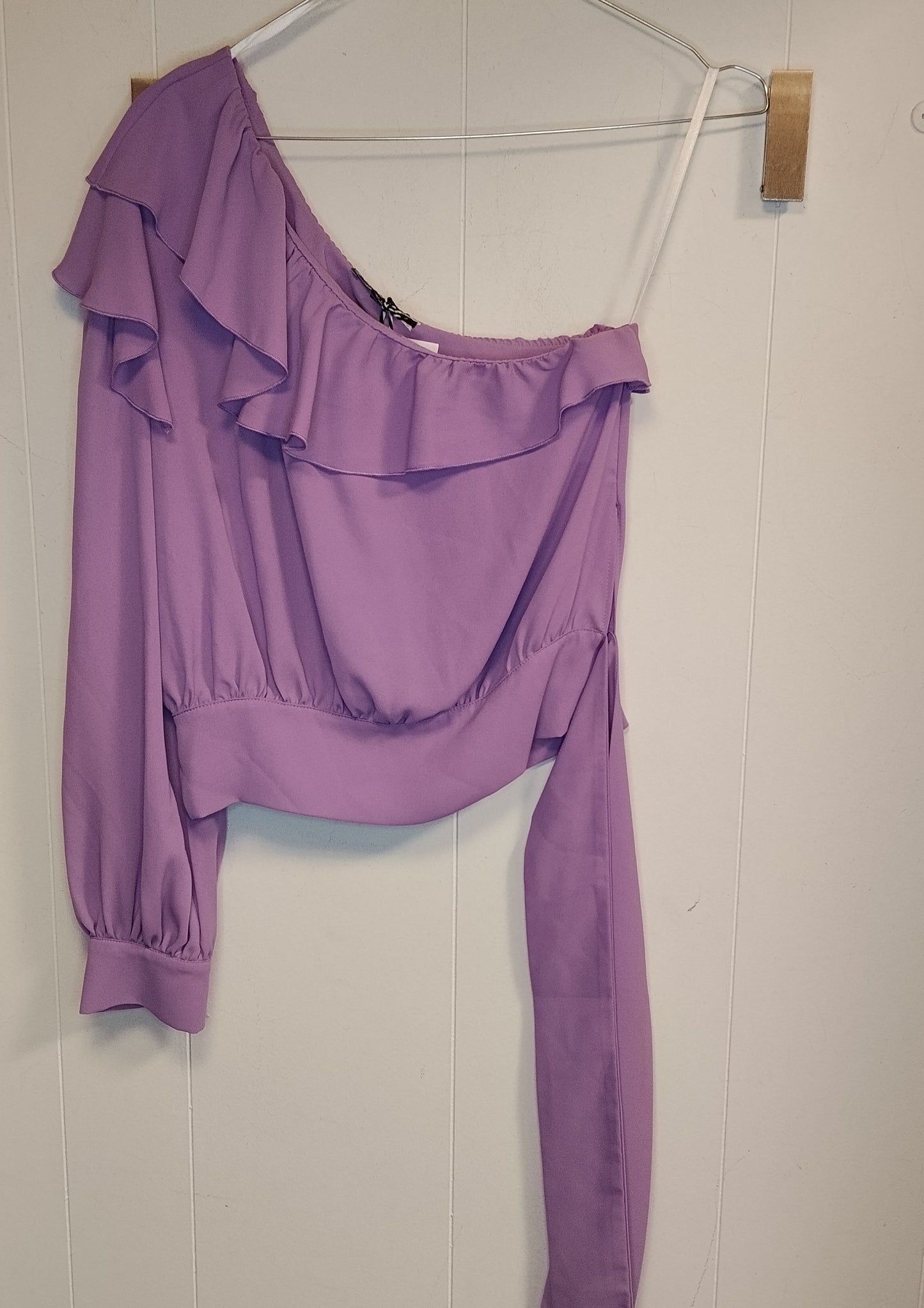 Top Monospalla Denny Rose Taglia S Lilla Elegante con Volant